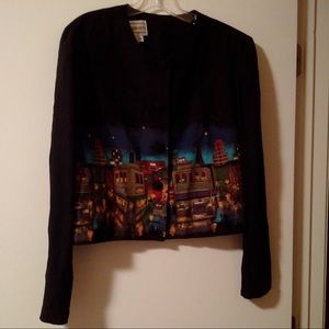 Karin Stevens city skyline blazer jacket